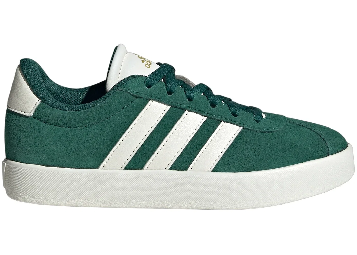Детские кроссовки для активного отдыха Adidas VL Court 3.0, Collegiate Green/Off White/Gold Metallic
