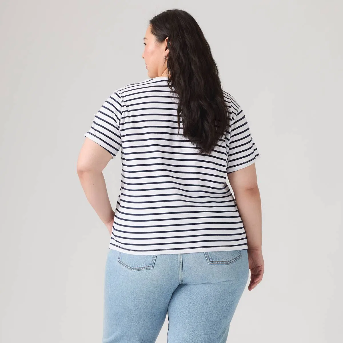 Идеальная футболка (большого размера) Levi's, Emily Stripe Bright - White — фото 4