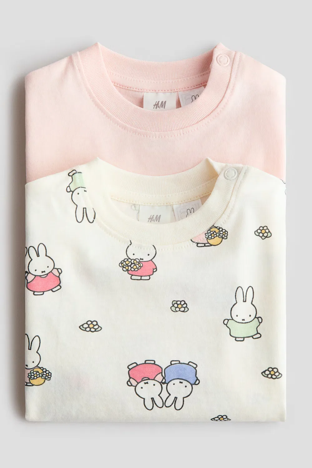 Комплект из 2 хлопковых футболок с принтом H&M, Hellrosa/Miffy — фото 2