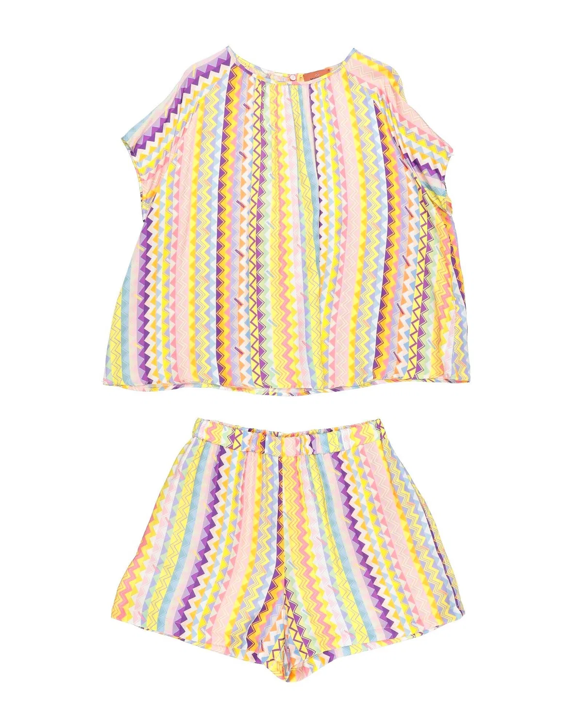 Детский комплект шорт для девочек с принтом Missoni, желтый