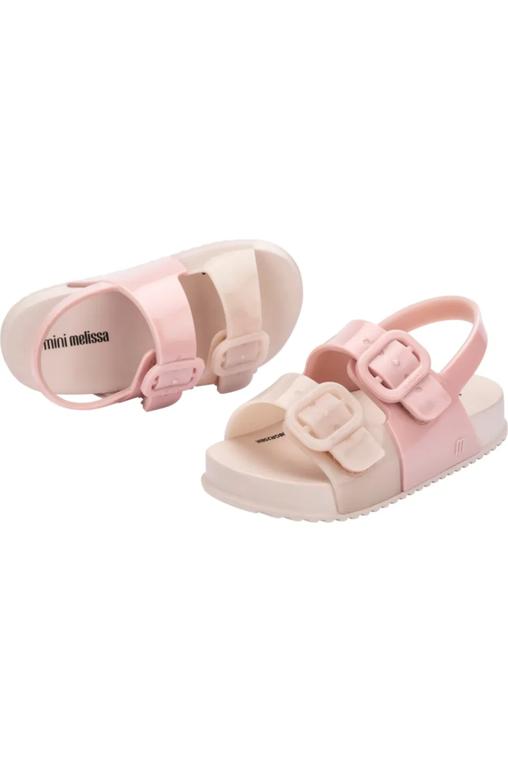 Сандалии детские с регулируемым ремешком Mini Cozy Slingback Mini Melissa, розовый/бежевый — фото 3