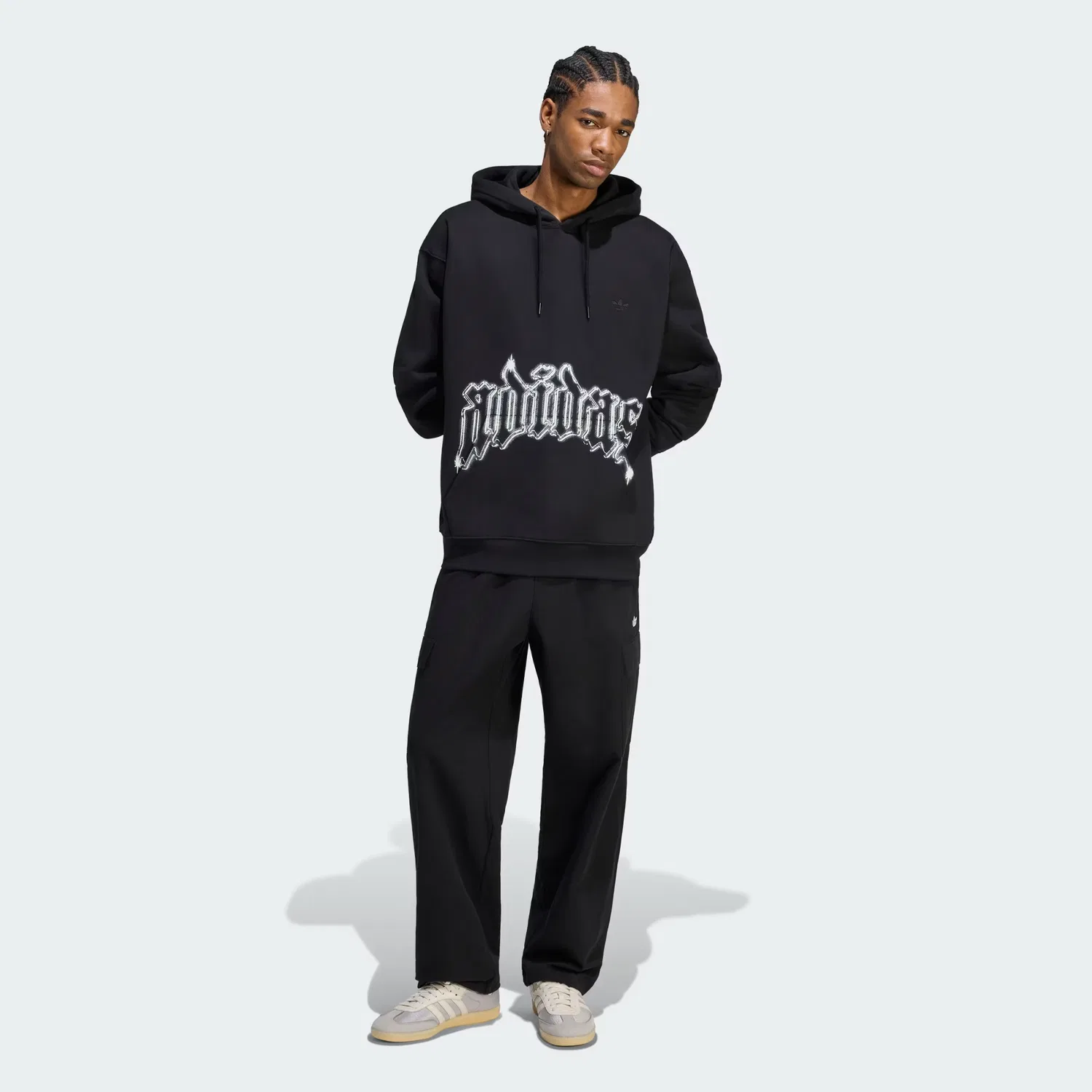 Мужское худи свободного кроя с графическим принтом SST Arch HD Adidas Originals, черный — фото 3