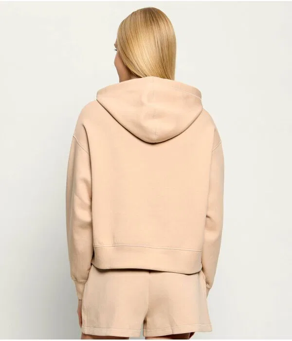 Толстовка женская Lacoste Oversize Fit, бежевая — фото 3