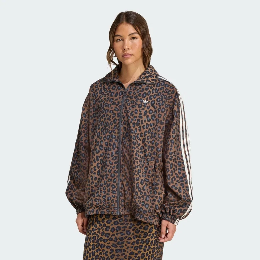 Спортивный свитшот с леопардовым принтом Firebird adidas, Oversized