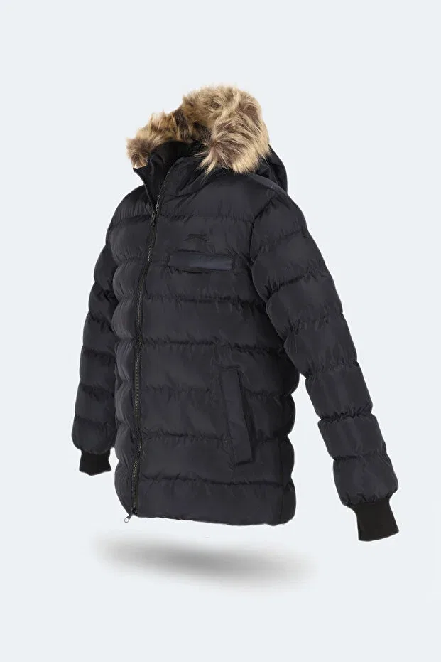Детская куртка-пуховик с капюшоном для девочек Calisto Slazenger, Navy Blue — фото 4