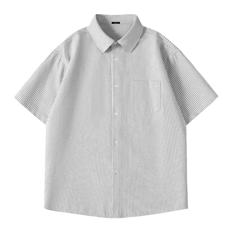 Детская рубашка с коротким рукавом в полоску MINISO, Heather Navy