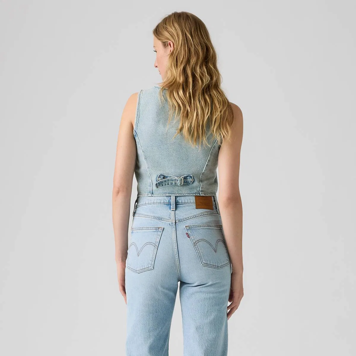 Джинсовый жилет классического кроя Levi's, Summer Job Vest - Medium Wash — фото 4