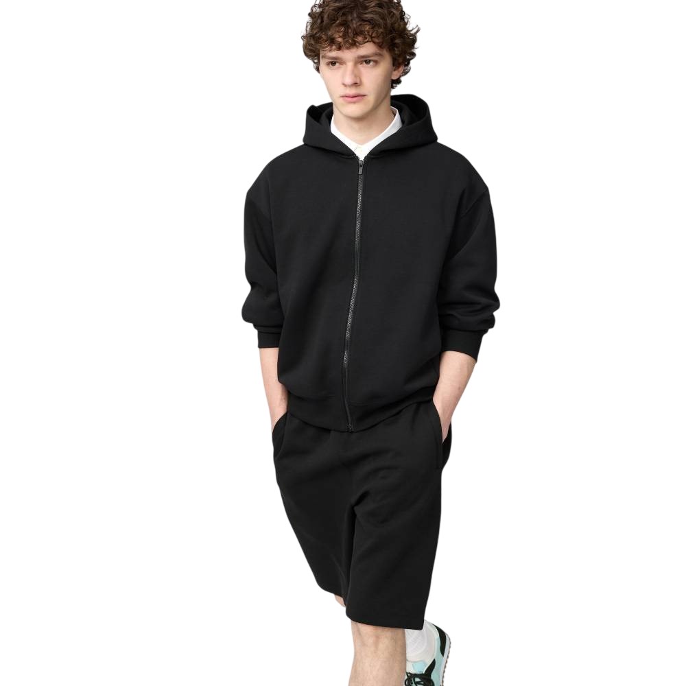 Худи Uniqlo Oversized Full-zip Sweatshirt Unisex, 09 черный