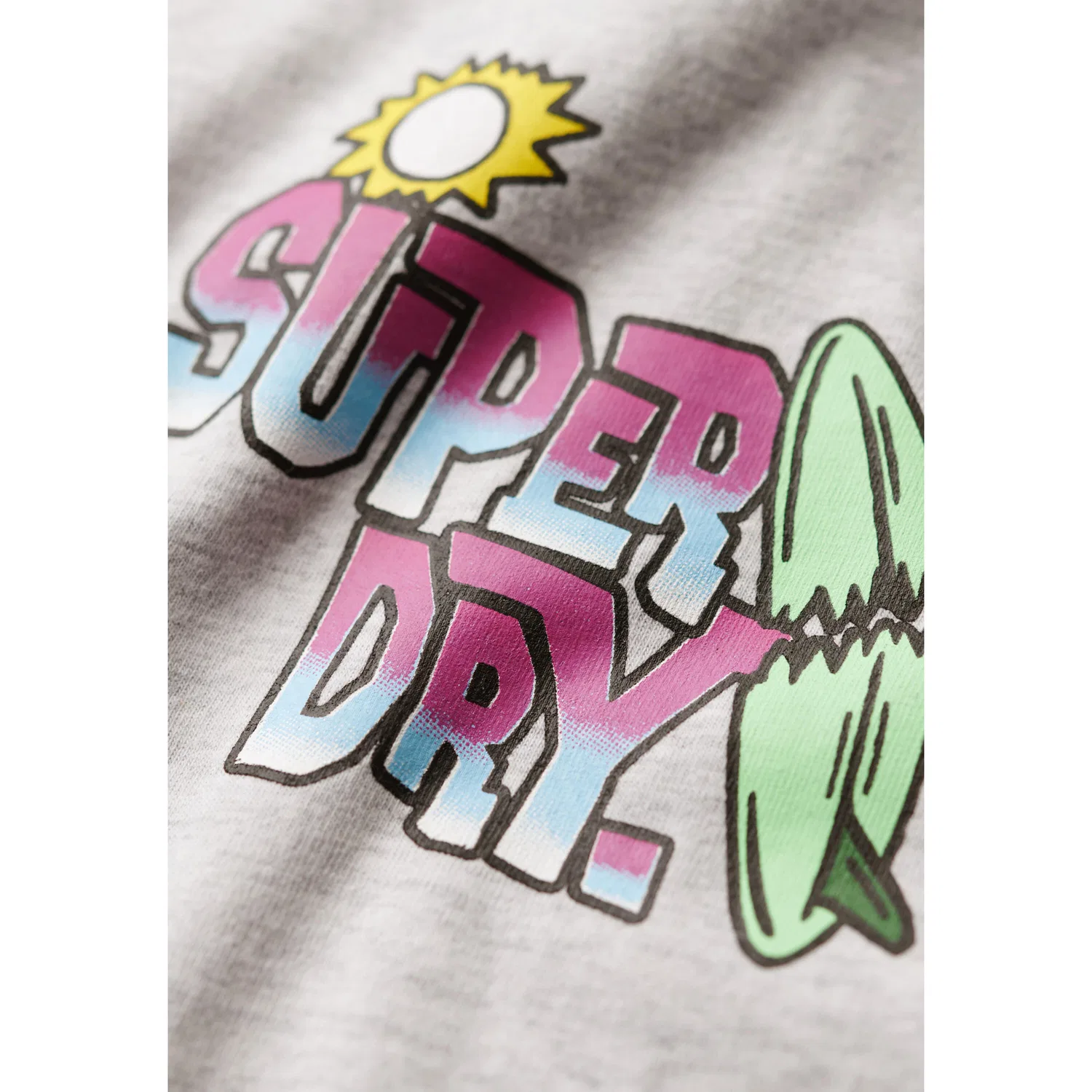 Мужская свободная неоновое футболка Superdry Travel, Grau — фото 3