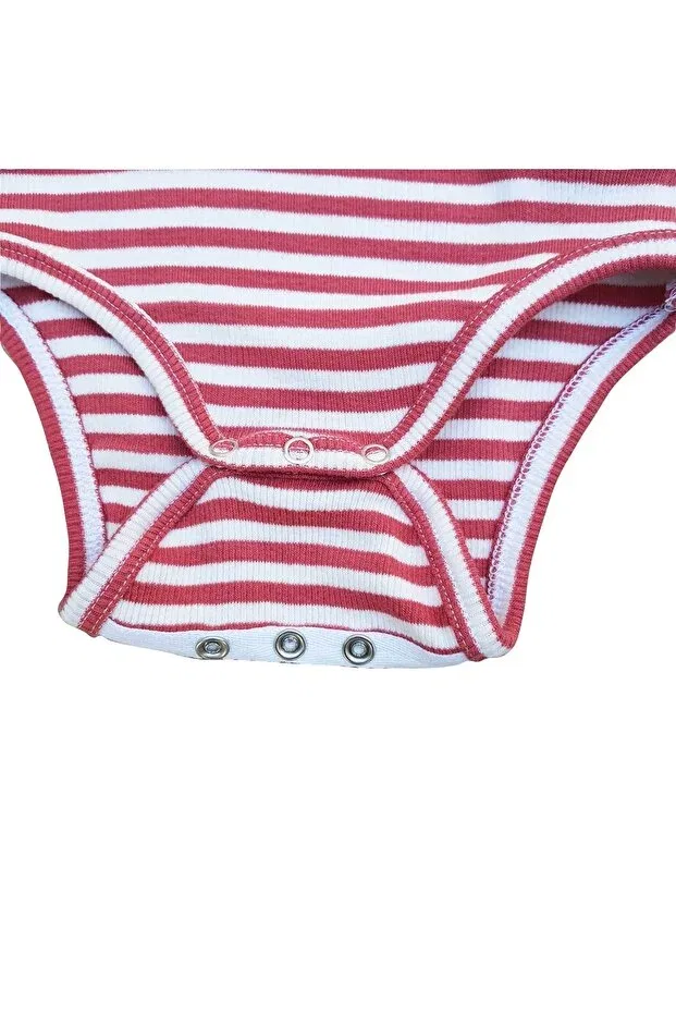 Детское боди-комбинезон для новорожденных с длинным рукавом Baby Boroosh, Coral Striped — фото 3