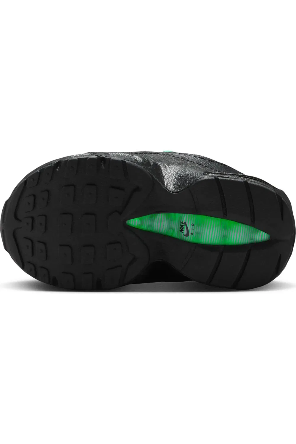 Детские кроссовки с амортизацией Air Max 95 Nike, Black/Green Shock — фото 4
