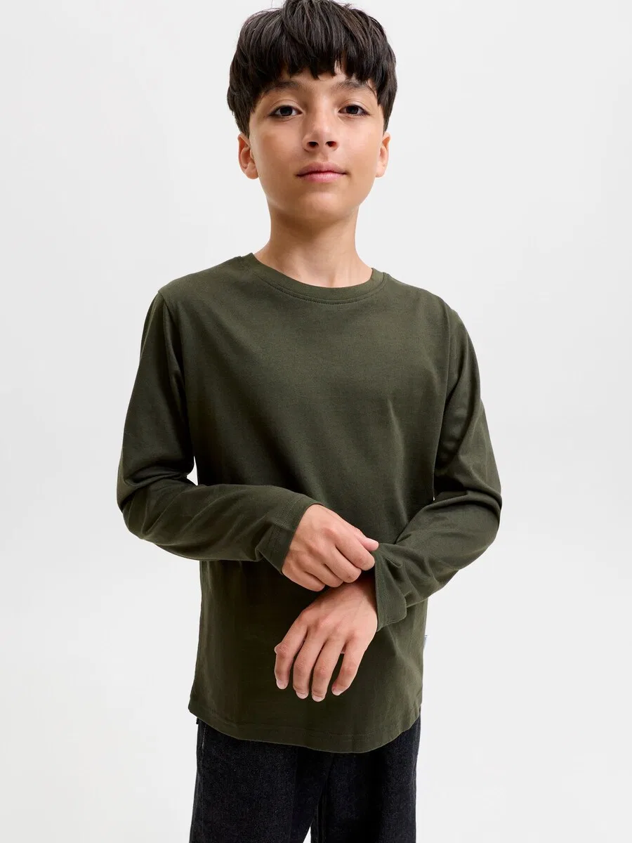 Детская рубашка стандартного кроя, темно-зеленого цвета Jack & Jones Junior — фото 3