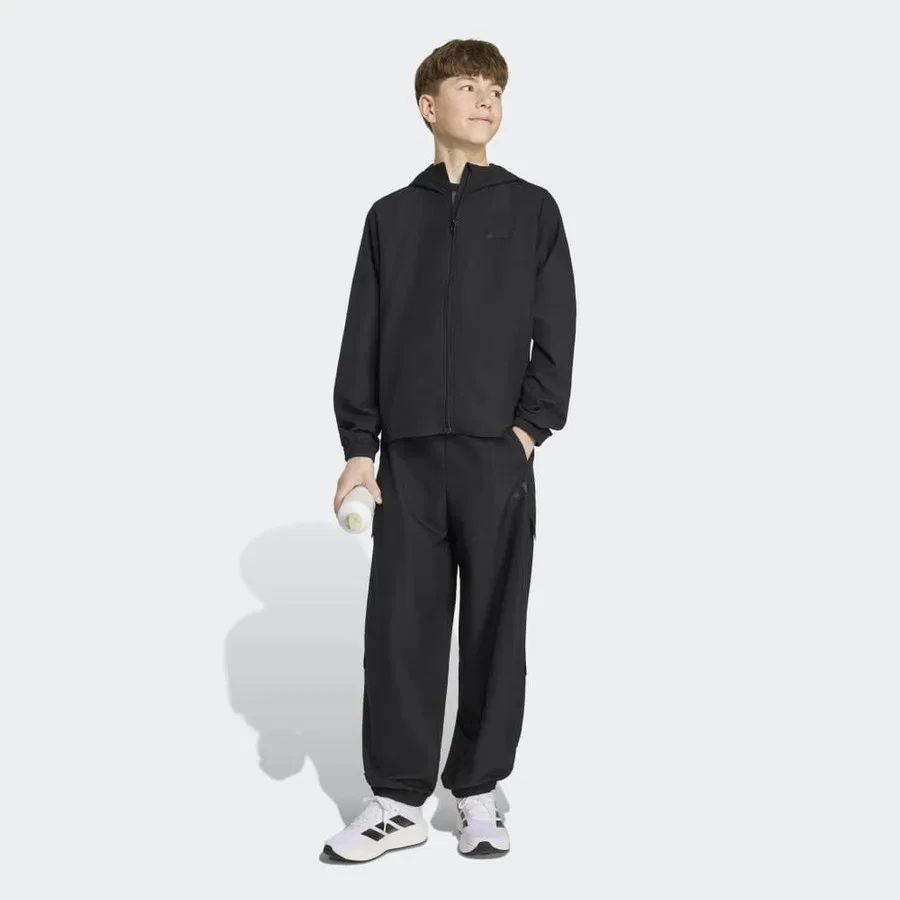 Детский спортивный комплект с длинным рукавом adidas KS7601 J Wv Utlty Ts, Черный — фото 4