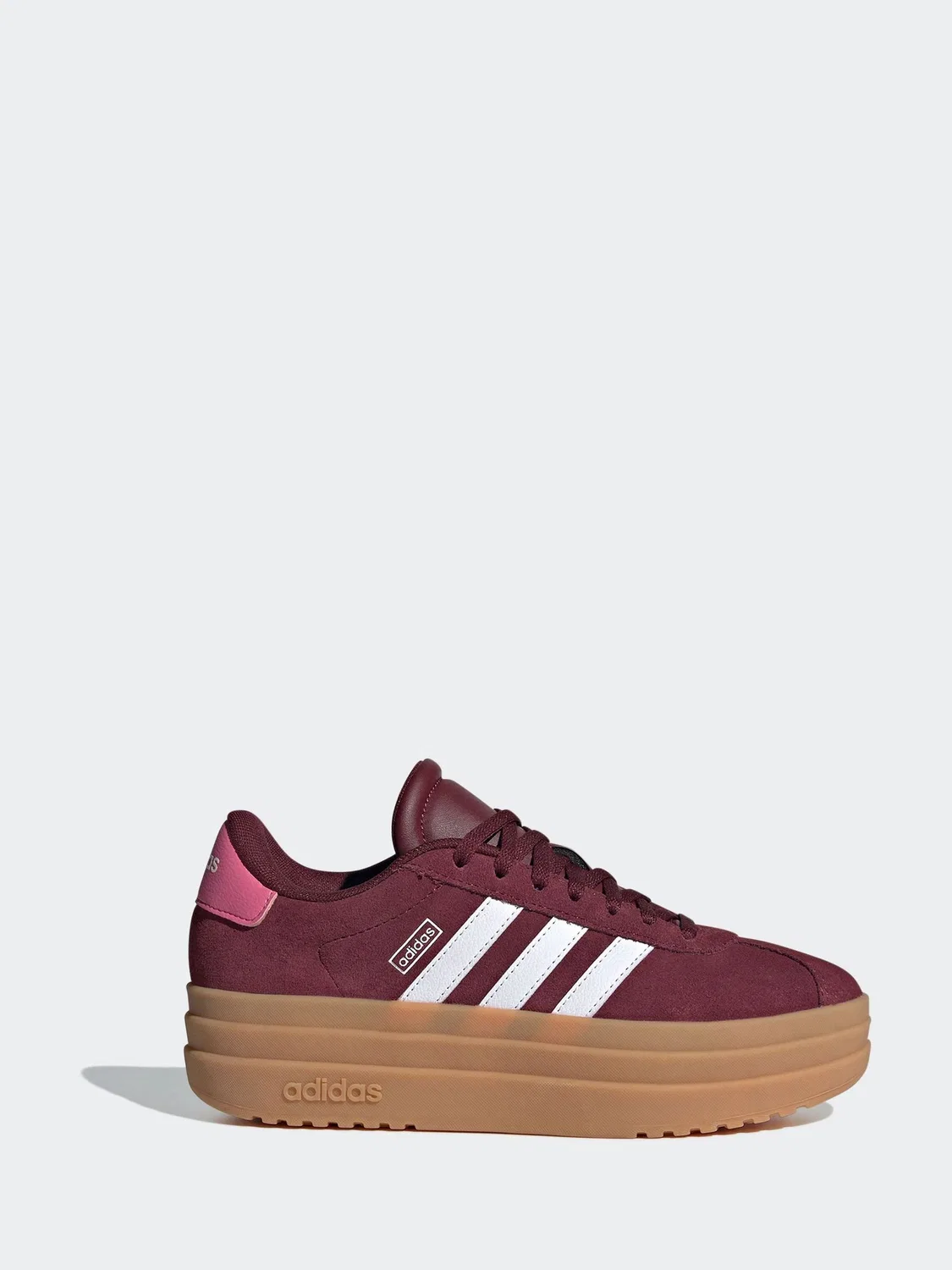 Кроссовки VL Court Bold adidas, бордово-красные — фото 3