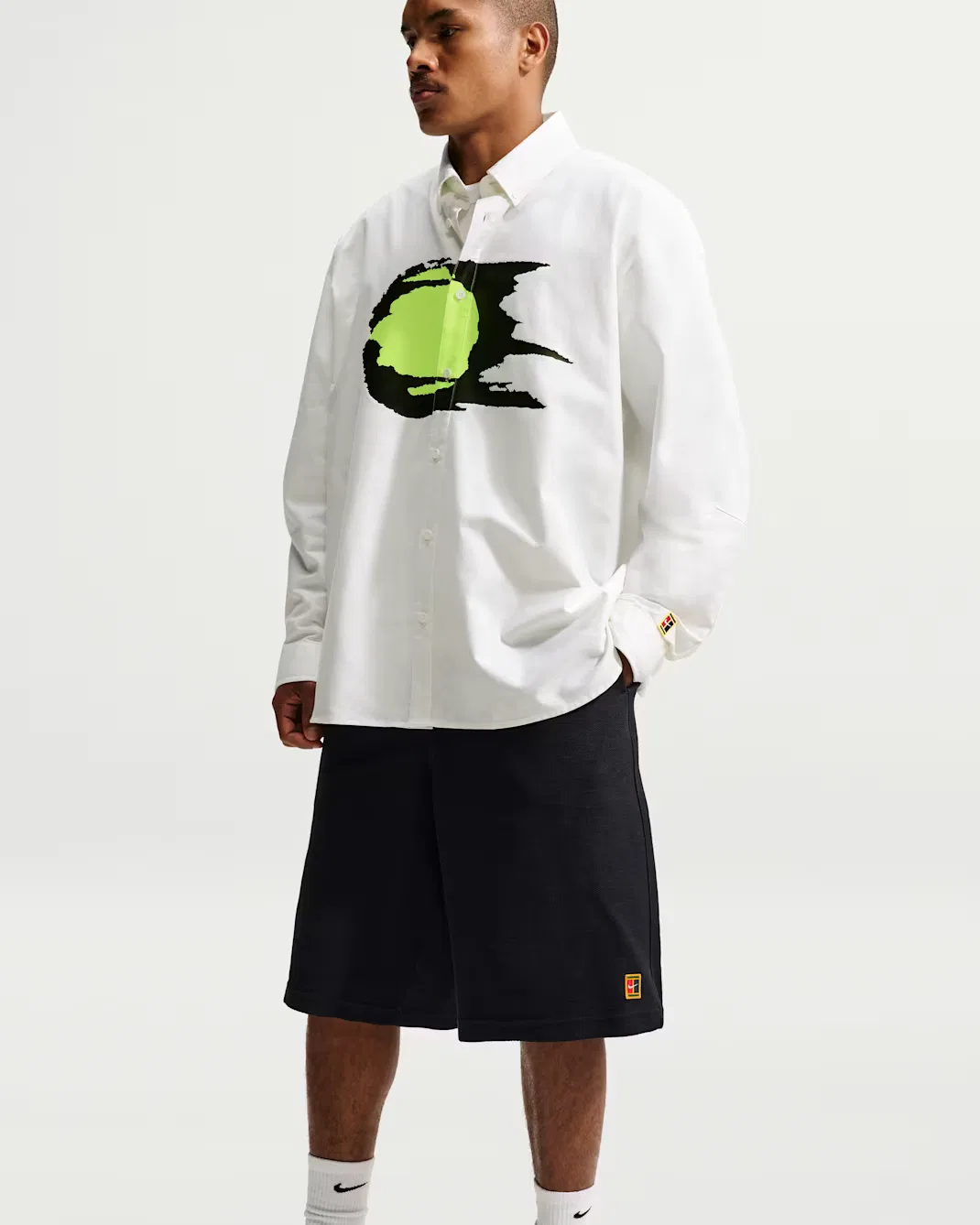 Мужские шорты из французской махровой ткани Nike Club Rules, Black/Obsidian/Black/Black — фото 4