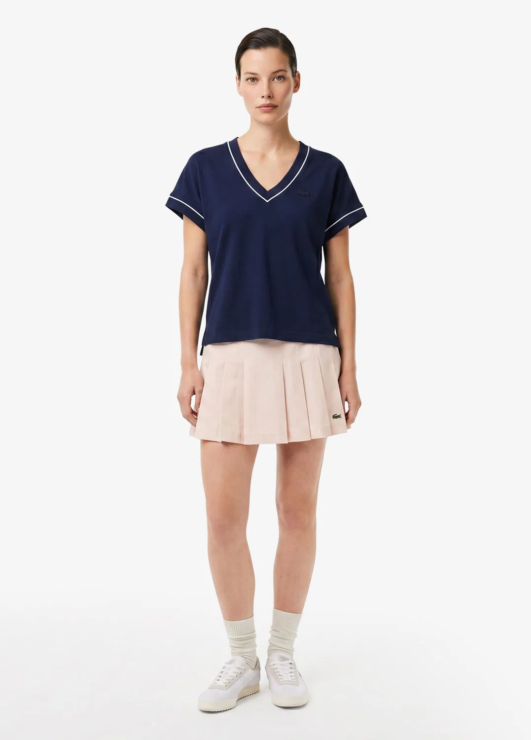 Футболка Lacoste V-образный вырез Loose Fit, темно-синий — фото 3