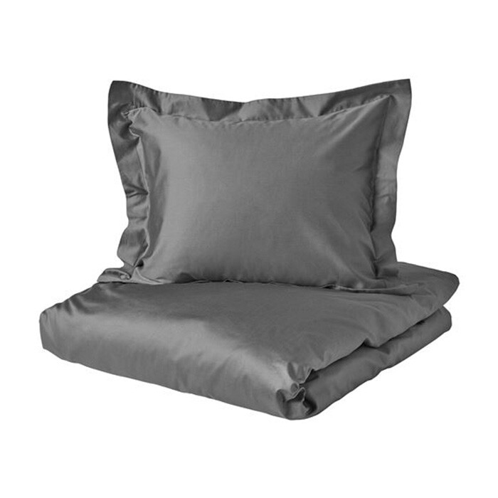 

Комплект постельного белья Ikea Luktjasmin, 2 предмета, темно-серый