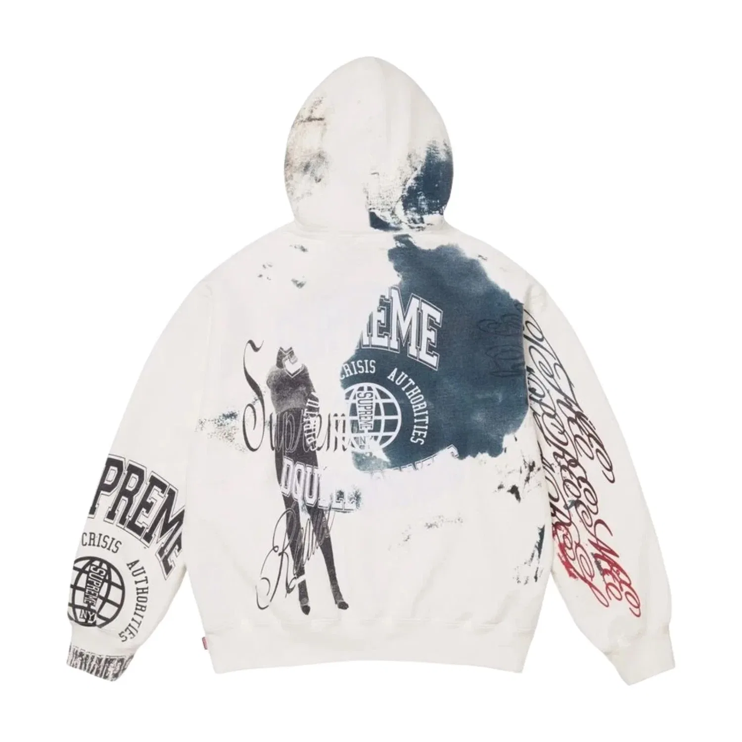 Мужское худи с капюшоном и принтом Supreme SS26 Overprint, белый — фото 2