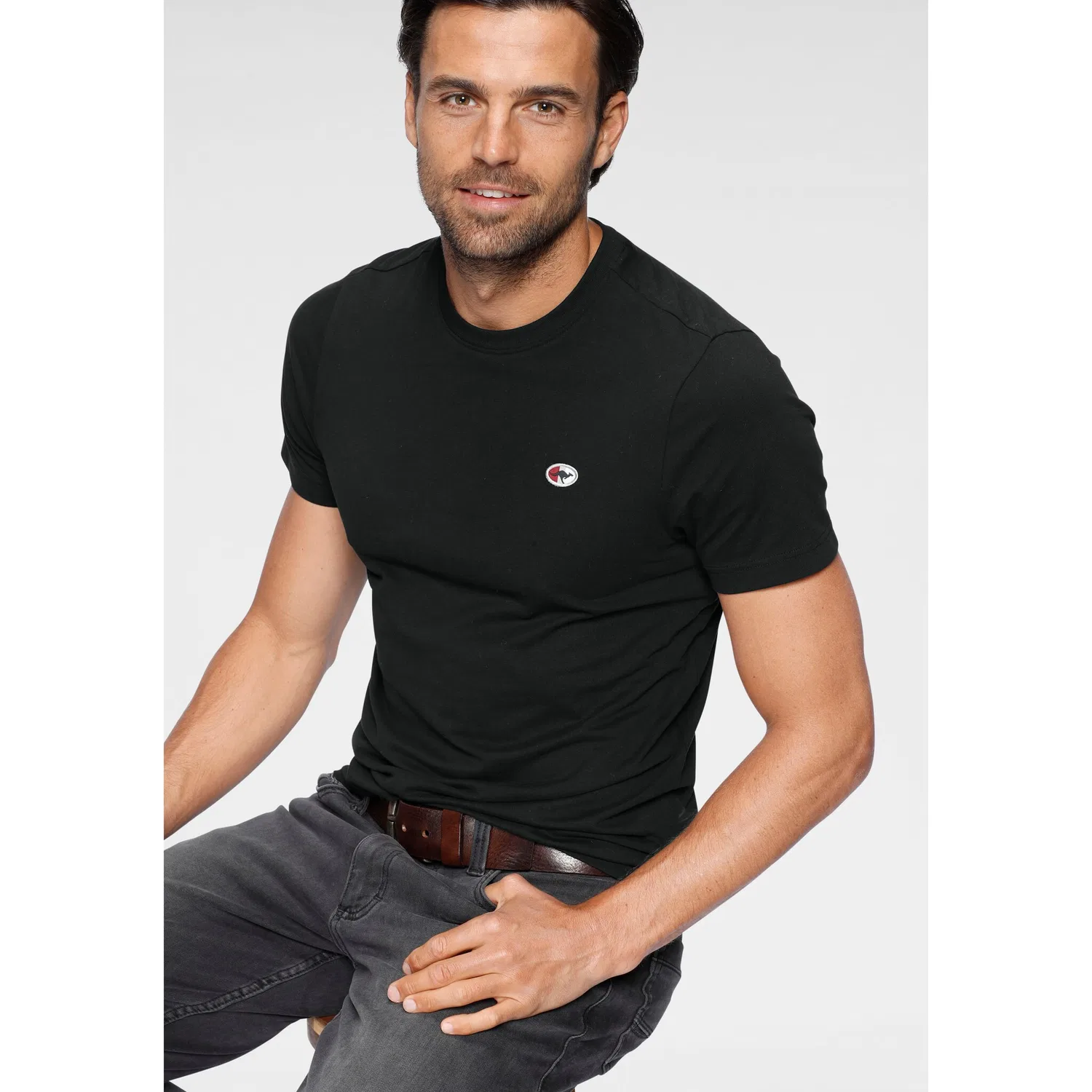 Детская футболка с круглым вырезом KangaROOS, Black