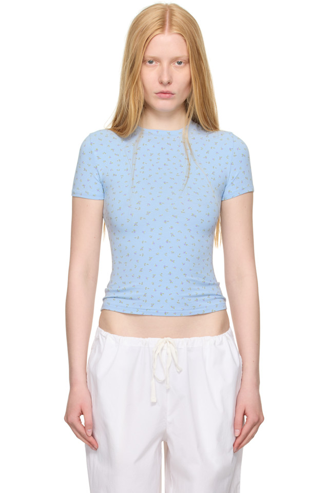 

Хлопковая футболка из джерси Skims, синий