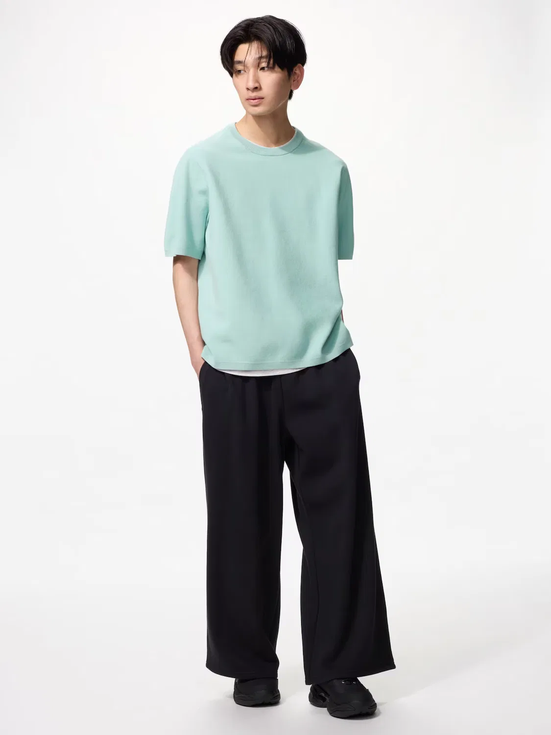 Спортивные штаны Uniqlo, широкие короткие штанины, темно-коричневый — фото 3