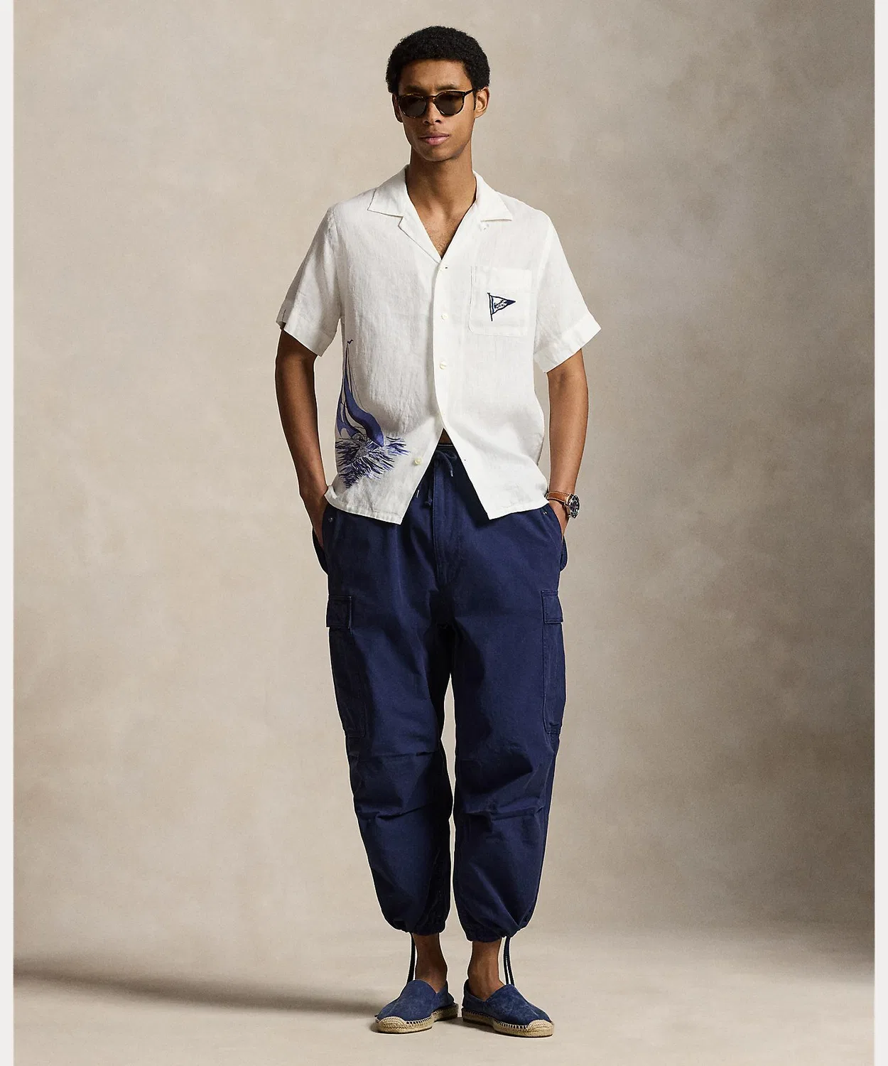 Мужские широкие карго-брюки с утяжкой POLO RALPH LAUREN, Navy