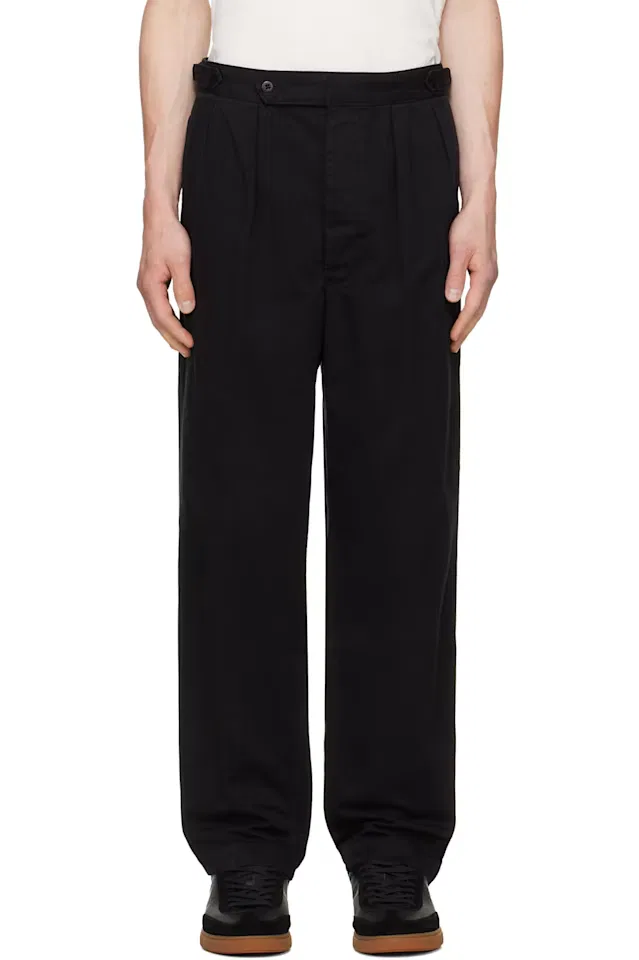 Черные свободные офицерские брюки из саржи Polo Ralph Lauren