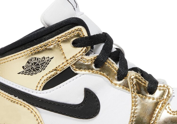 Кроссовки Air Jordan 1 Mid SE TD Metallic Gold, золотой — фото 2