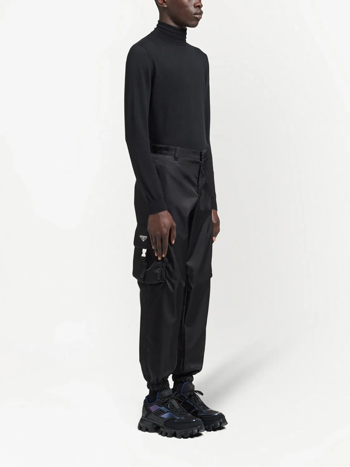 Cargo брюки из рециркулируемого нейлона Prada, черный — фото 3