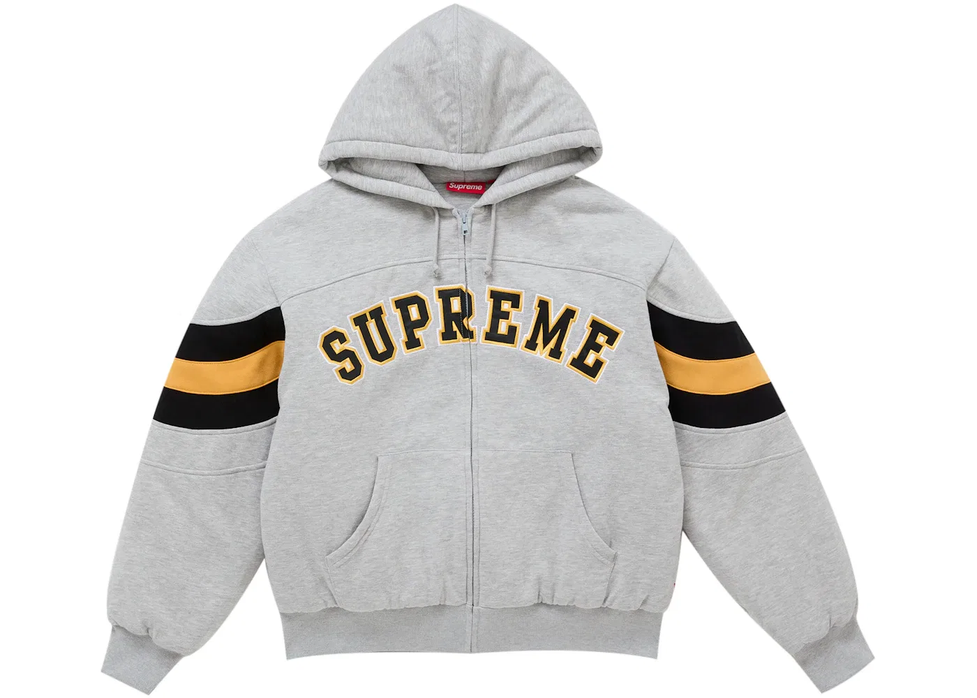 Мужская худи на молнии с наполнителем Heather Grey Supreme, Heather Grey