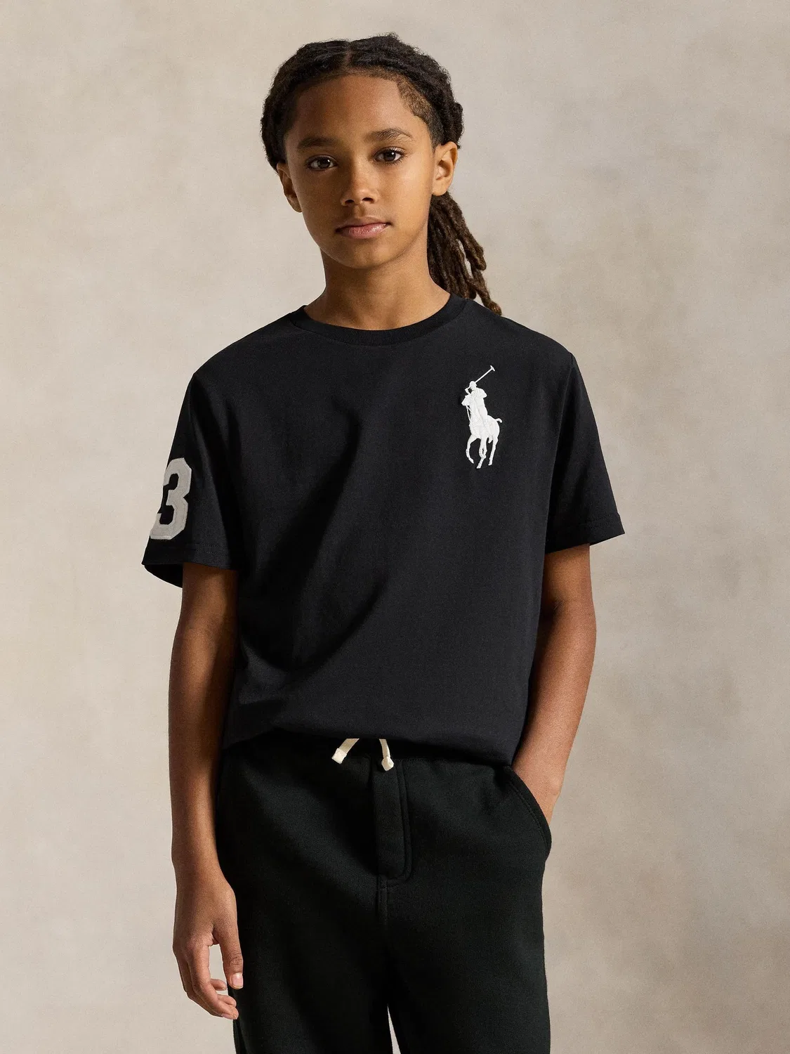 Футболка с вышивкой Big Pony Polo Ralph Lauren, черный — фото 3