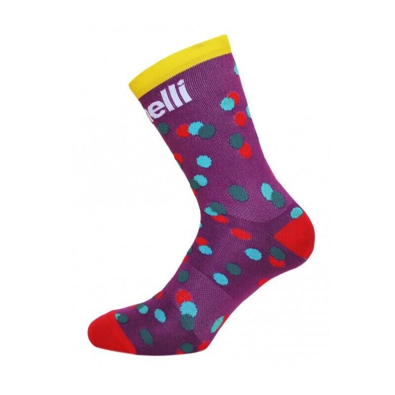 

Фиолетовые велосипедные носки в горошек Cinelli Caleido Dots