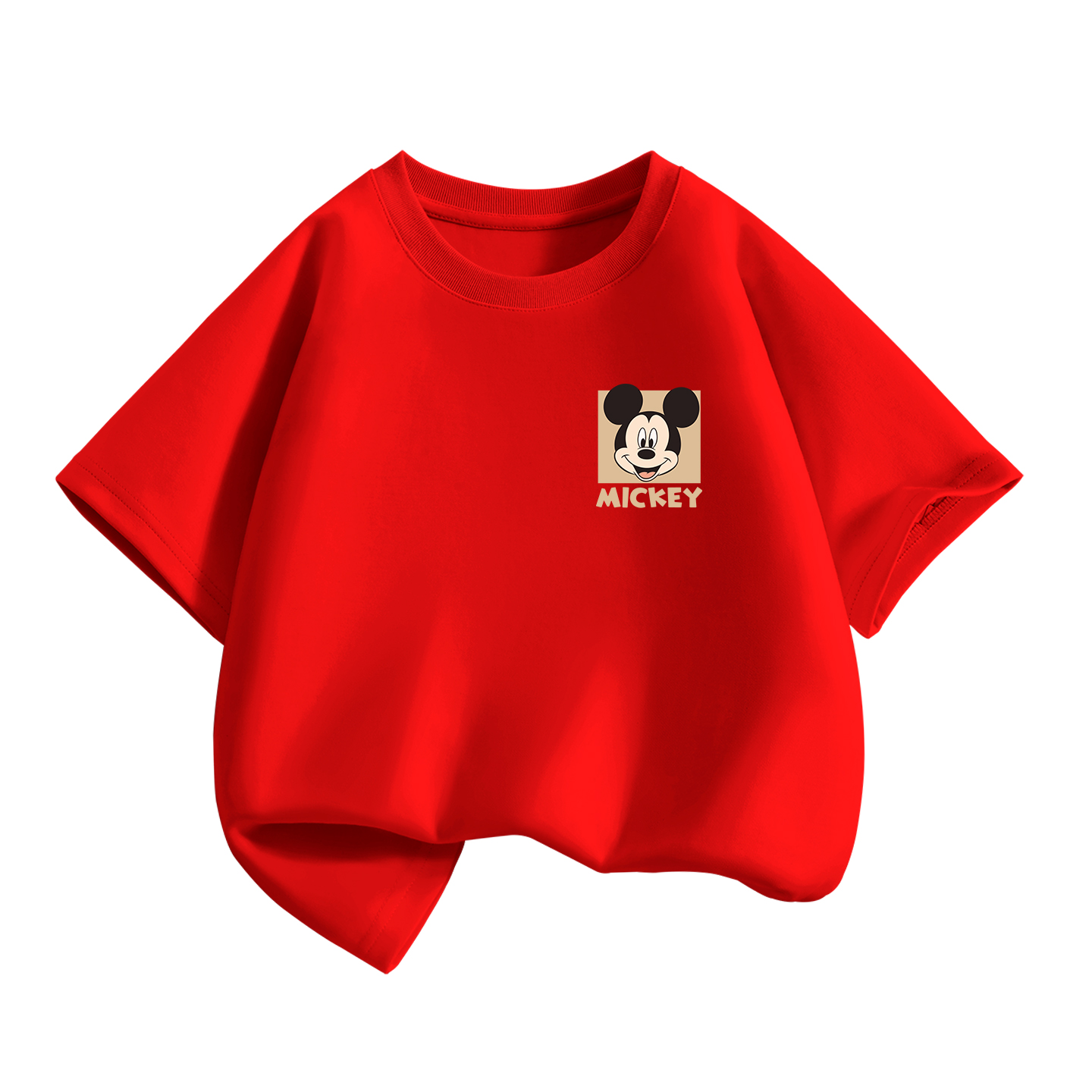 

Детская футболка с круглым вырезом, тонкие Disney, di joyful k красный