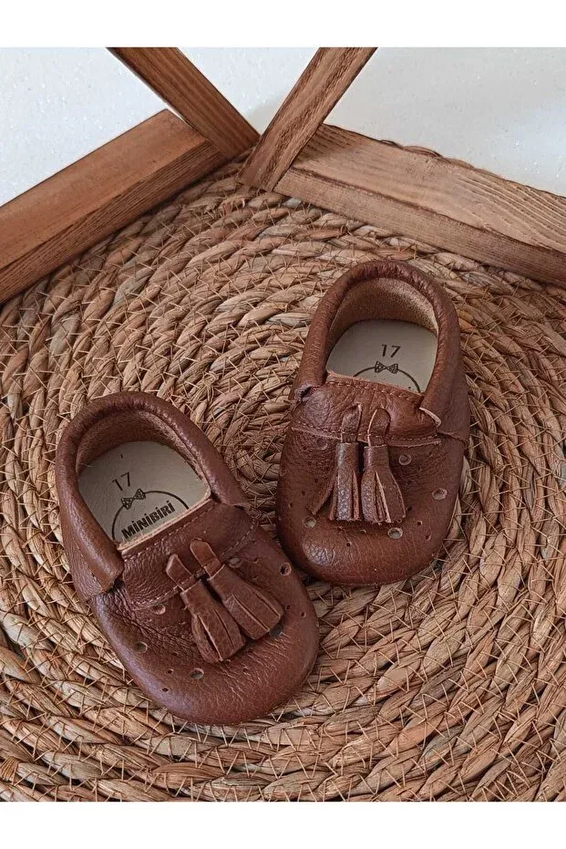 Детские лоферы из натуральной кожи для мальчиков Royal model Minibiri, Brown — фото 3