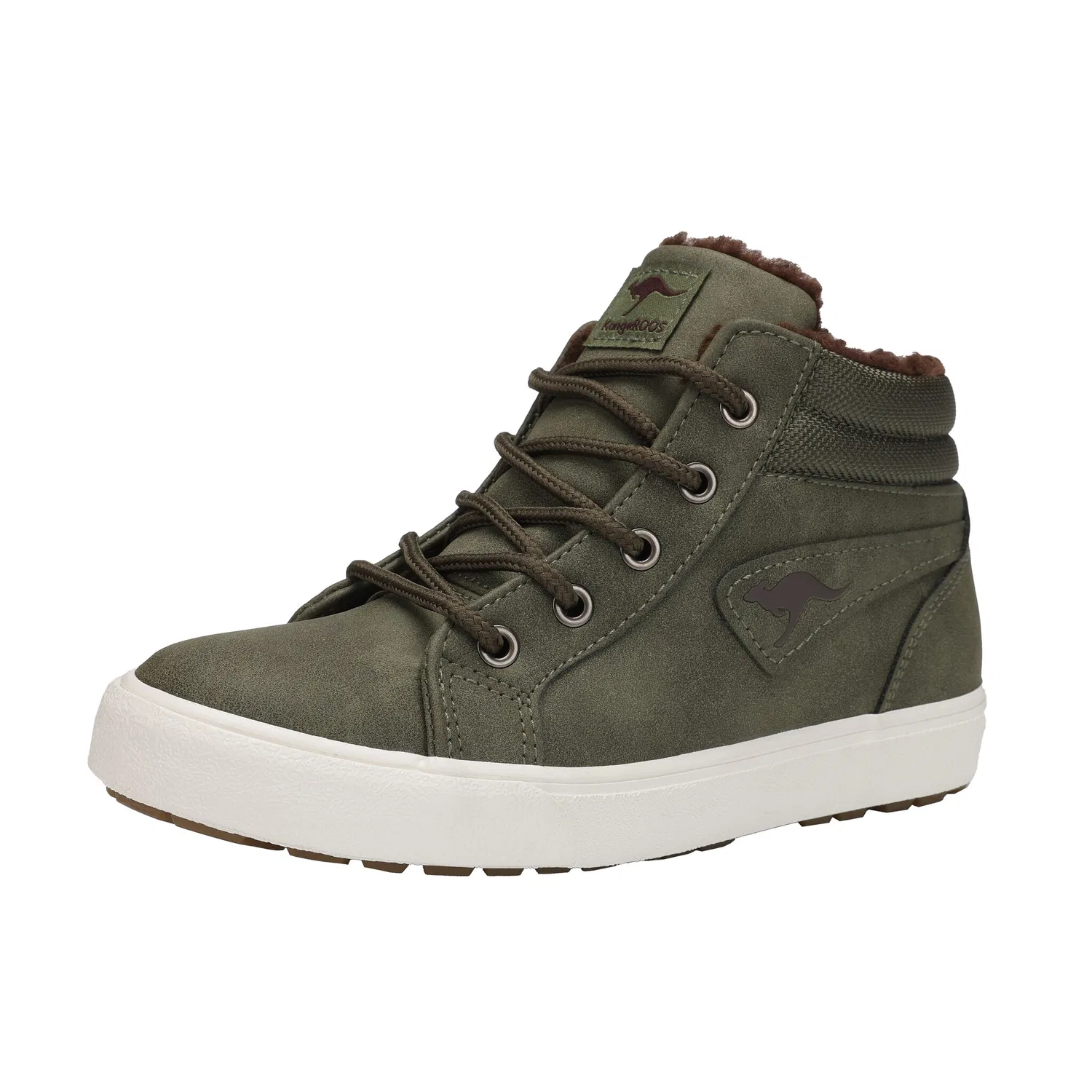 Детские кроссовки на молнии KangaROOS, Olive/Coffee