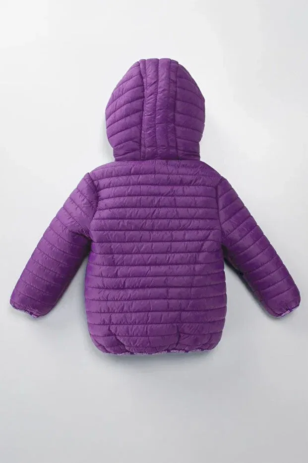 Детское пальто для девочек стеганое Midimod Gold, Purple — фото 3