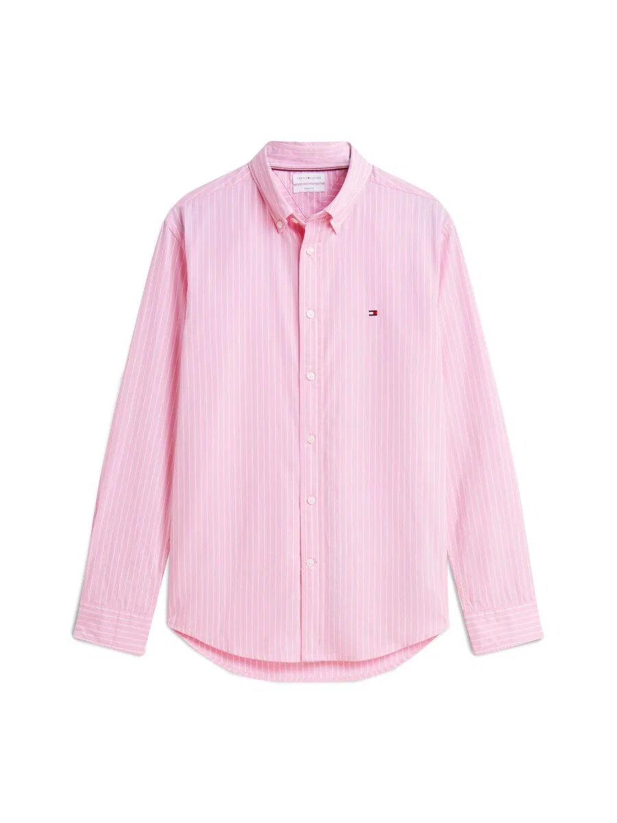 Рубашка на пуговицах TOMMY HILFIGER Regular fit 'Flex' розового цвета