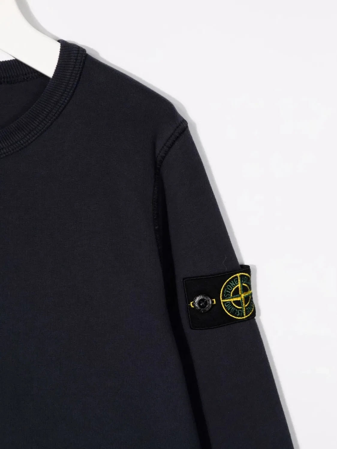 Свитшот из хлопка с нашивкой-логотипом Stone Island, синий — фото 2