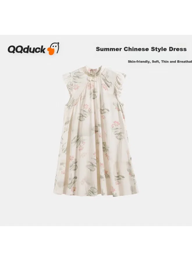 Платье-жилет летнее с принтом лотосового пруда Qq Duck