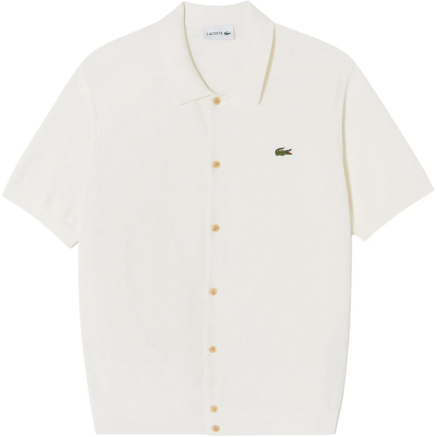 Мужское поло с воротником и планкой, XFJ/Cream White, LACOSTE
