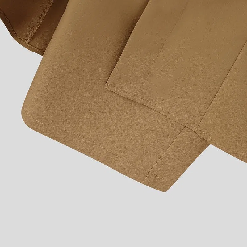 Мужские брюки с принтом Patchwork Dress Pants, хаки — фото 4