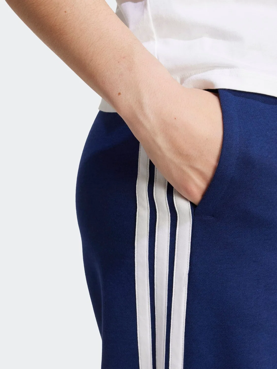 Штаны флисовые с широкими штанинами, Adidas, синие — фото 4