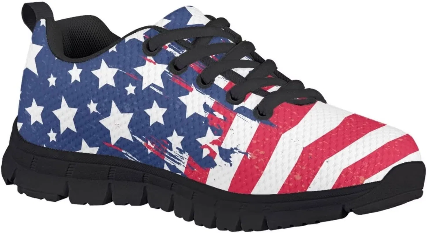 Детские кроссовки для бега с дышащим верхом Biyejit, American Usa Flag — фото 3