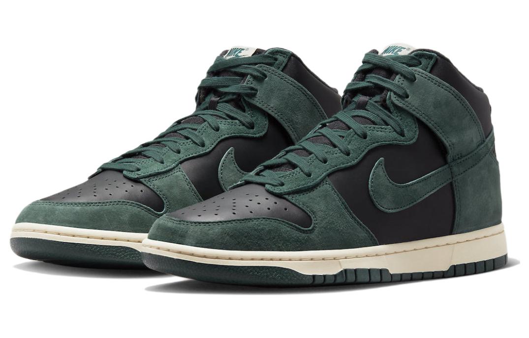 Кроссовки Nike Dunk High Retro PRM, черный/темно-зеленый — фото 3