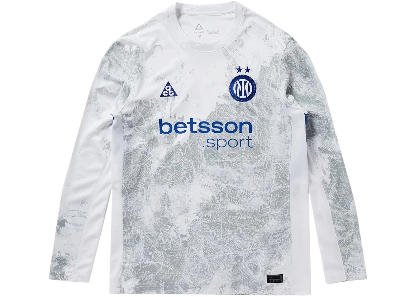 Мужская джерси с длинным рукавом Nike x Inter Milan ACG Dri-Fit 2026 Stadium Goalkeeper Replica Jersey, White/White/Hyper Blue