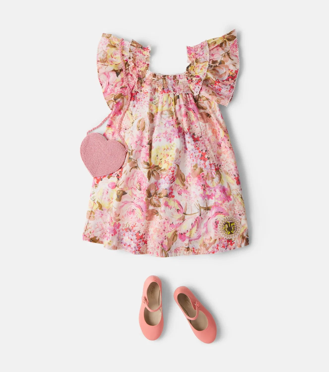 Платье с цветочным принтом Zimmermann Kids, мультиколор — фото 2