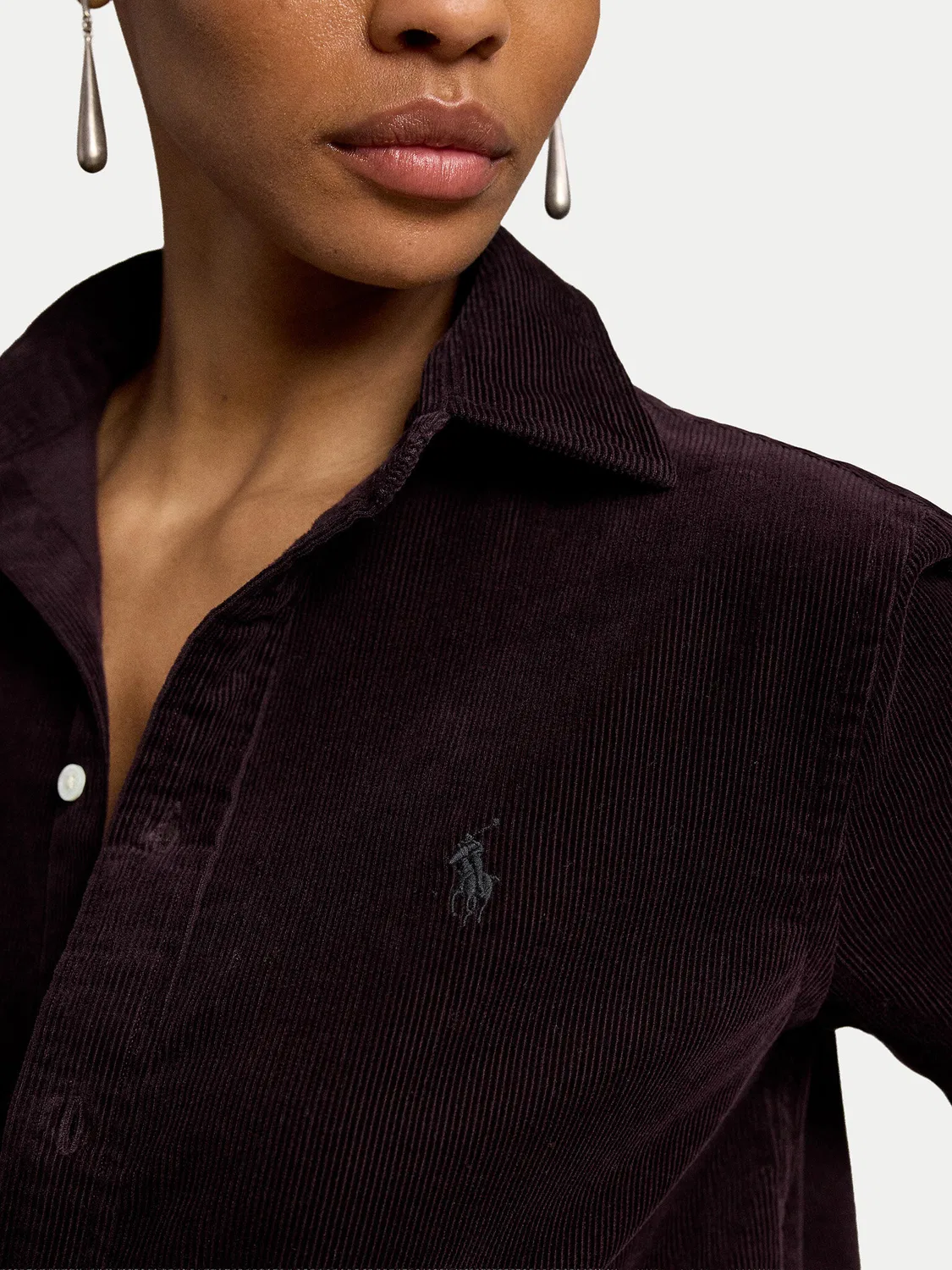 Женская рубашка стандартного кроя Polo Ralph Lauren, темно-красный — фото 4