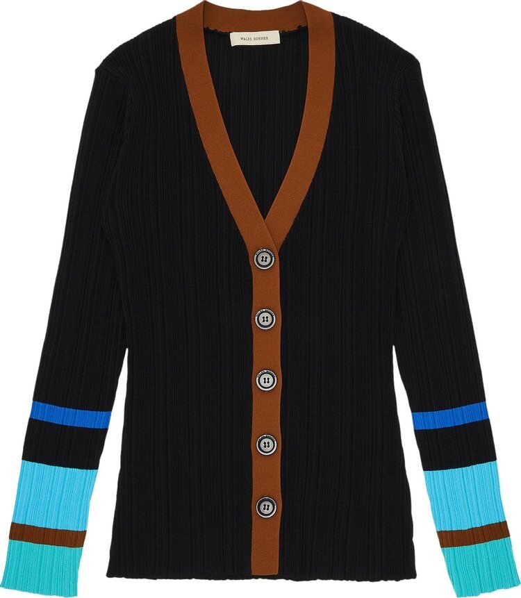 

Кардиган Wales Bonner Knit Cardigan Black Multicolor, черный