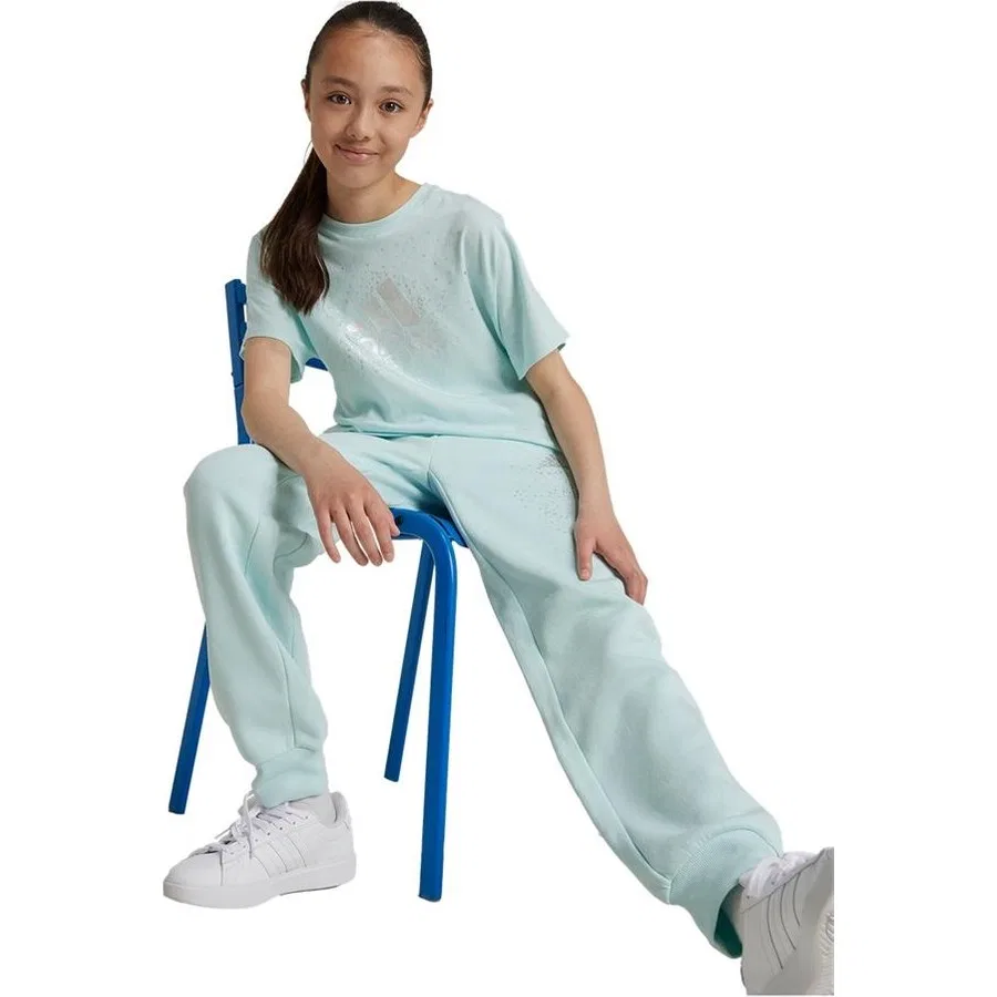 Детские спортивные штаны adidas JG GLM PANT, Бирюзовый — фото 4