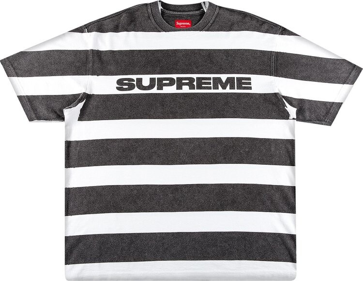 

Футболка Supreme Printed Stripe Short-Sleeve Top 'Black', черный